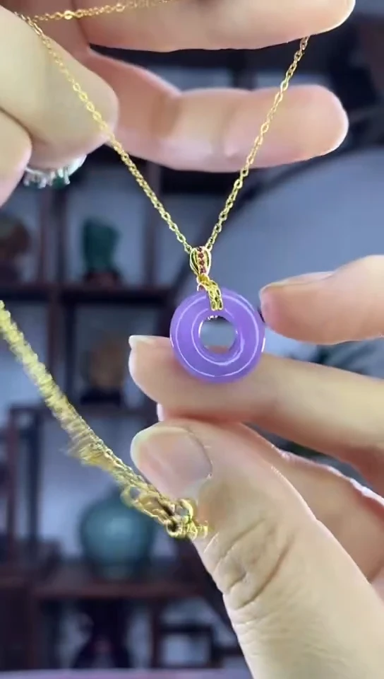 吊坠(赠链)未镶嵌翡翠X36紫翡小甜甜