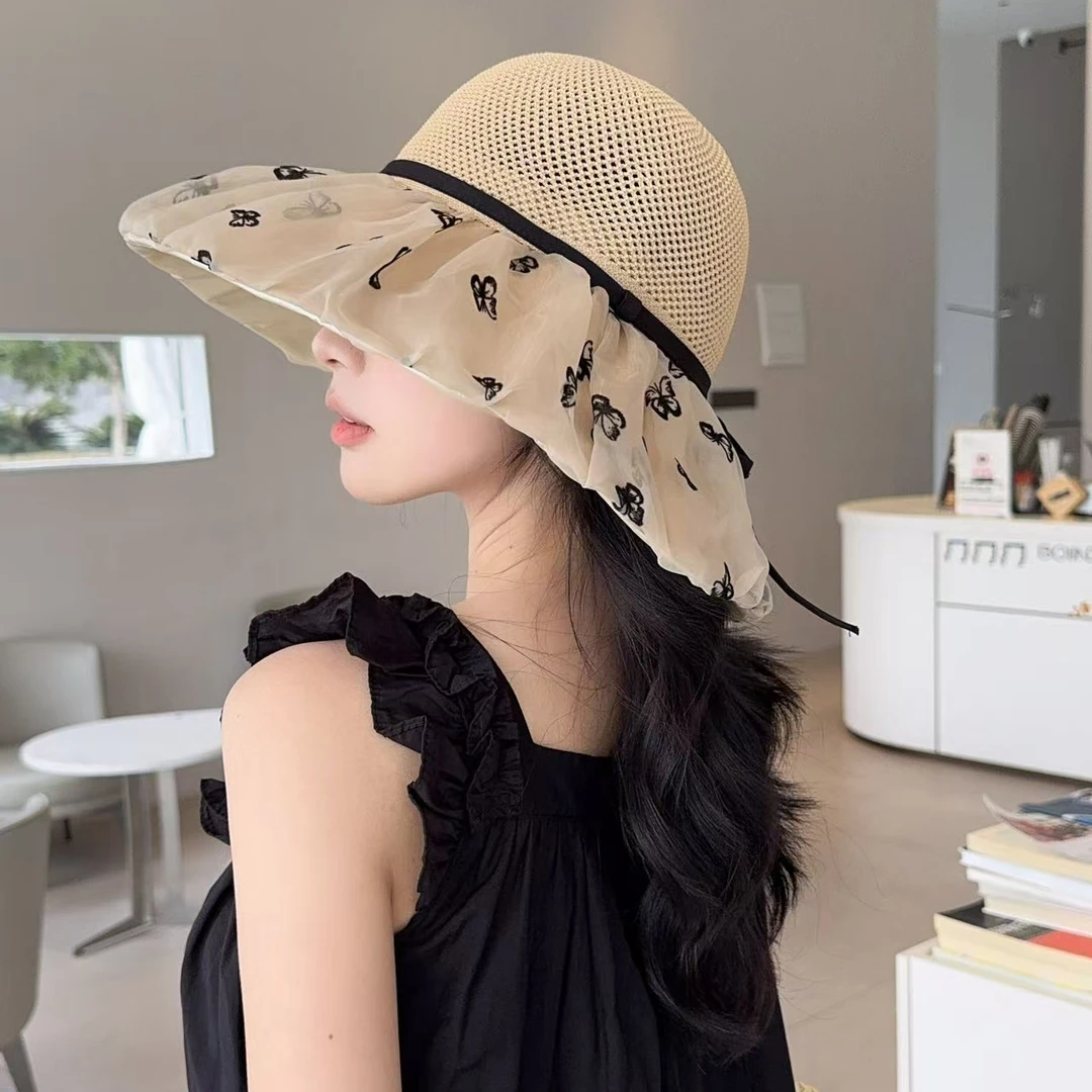 2025新款韩版渔夫帽女夏季防晒防紫外线太阳帽户外可折叠防紫外线