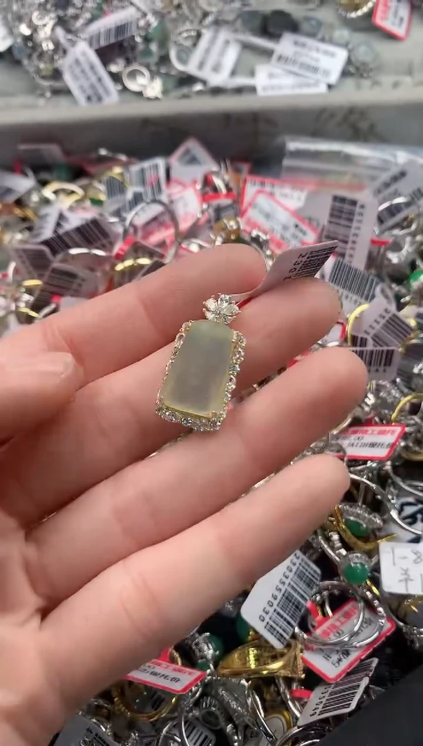 银S925镶嵌戒指翡翠222   8