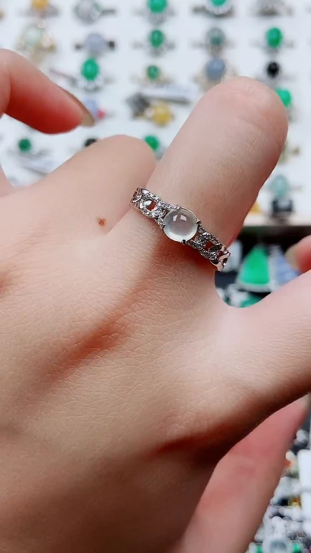 银S925镶嵌戒指翡翠161