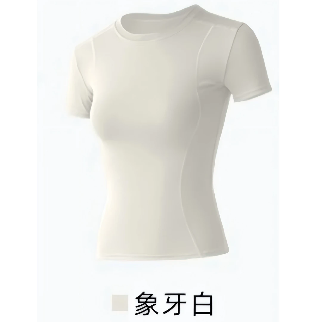 【29号】J35414Y1V运动上衣女健身训练透气短袖晨练跑步T恤MCY