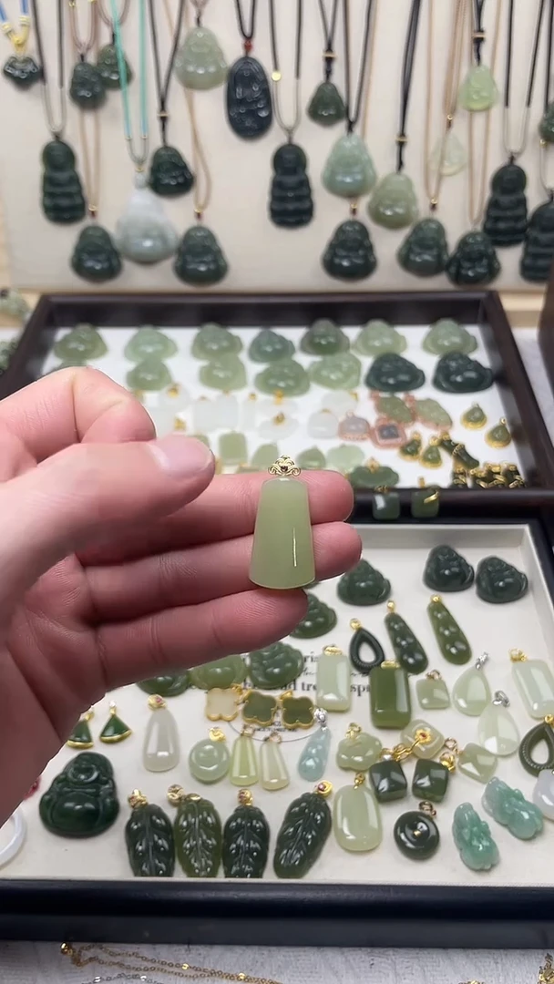 吊坠(不含链)银S925镶嵌和田玉吊坠(不含链) 银S925镶嵌 和田玉