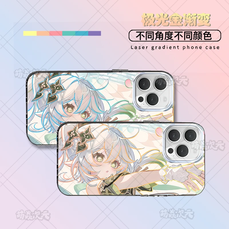 纳西妲小草神适用苹果华为VIVO小米OPPO一加二次元极光金手机壳