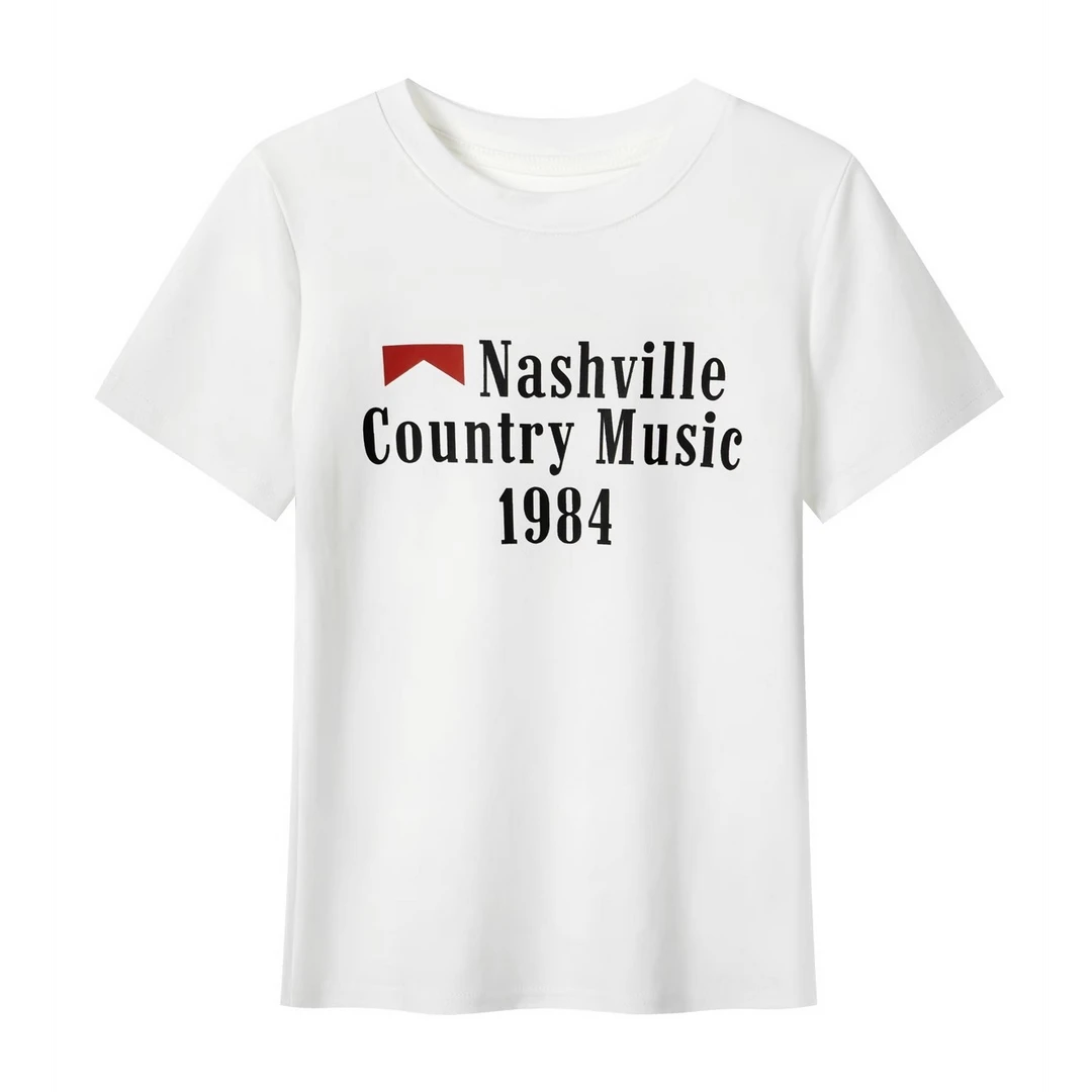 羊城故事-休闲短袖t恤夏季2025新款女显瘦百搭上衣2509