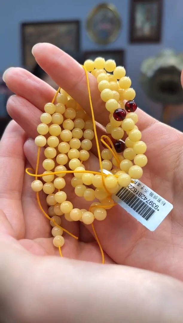 蜜蜡项链未镶嵌108链