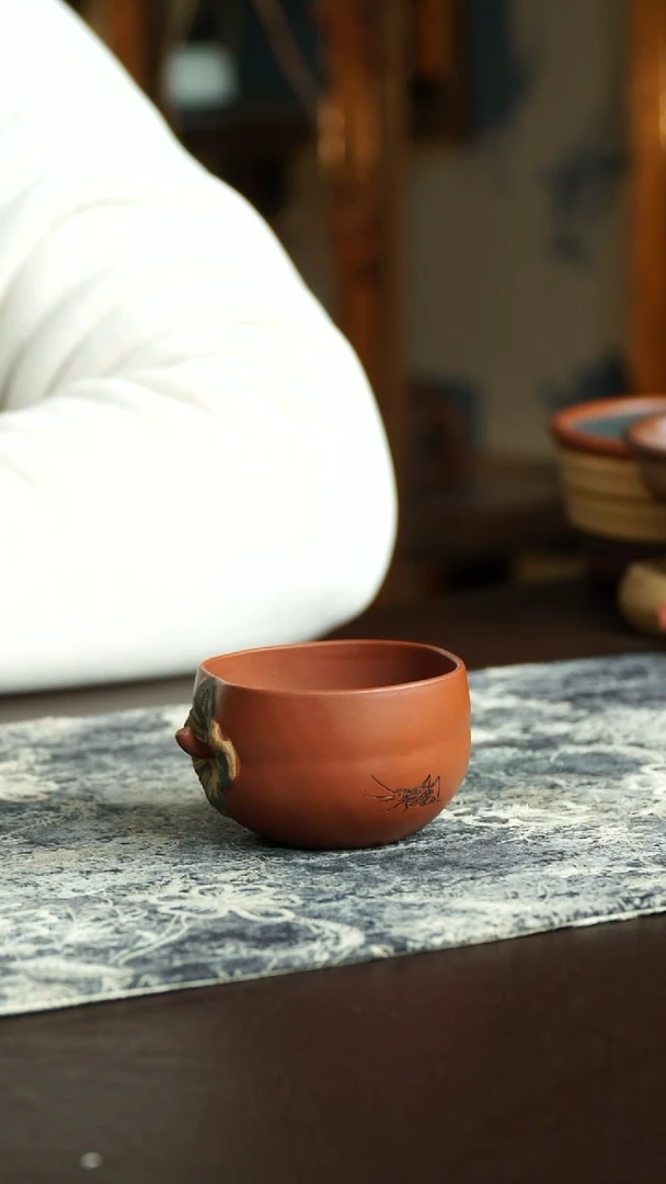 茶杯紫砂53号 特惠柿子杯 宜兴紫砂原矿作品