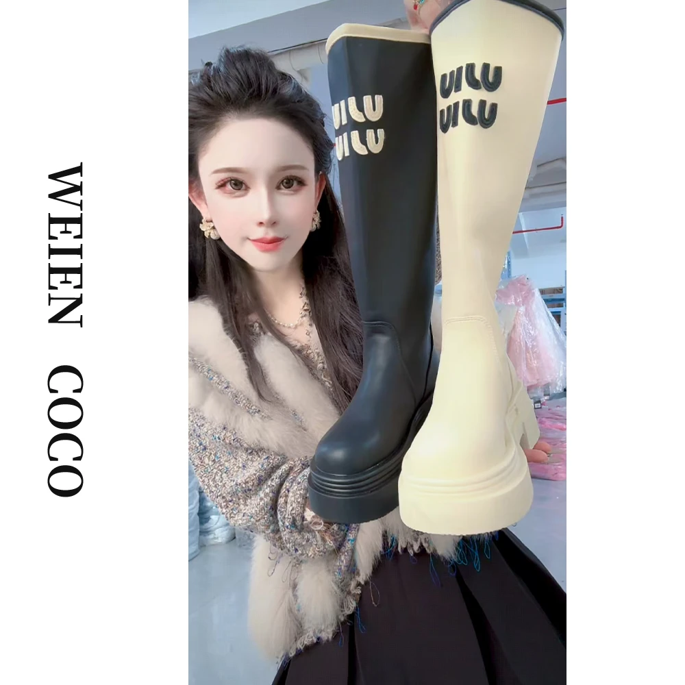 【薇恩COCO】时尚百搭甜美粗跟高筒长靴女士长筒靴子X5018