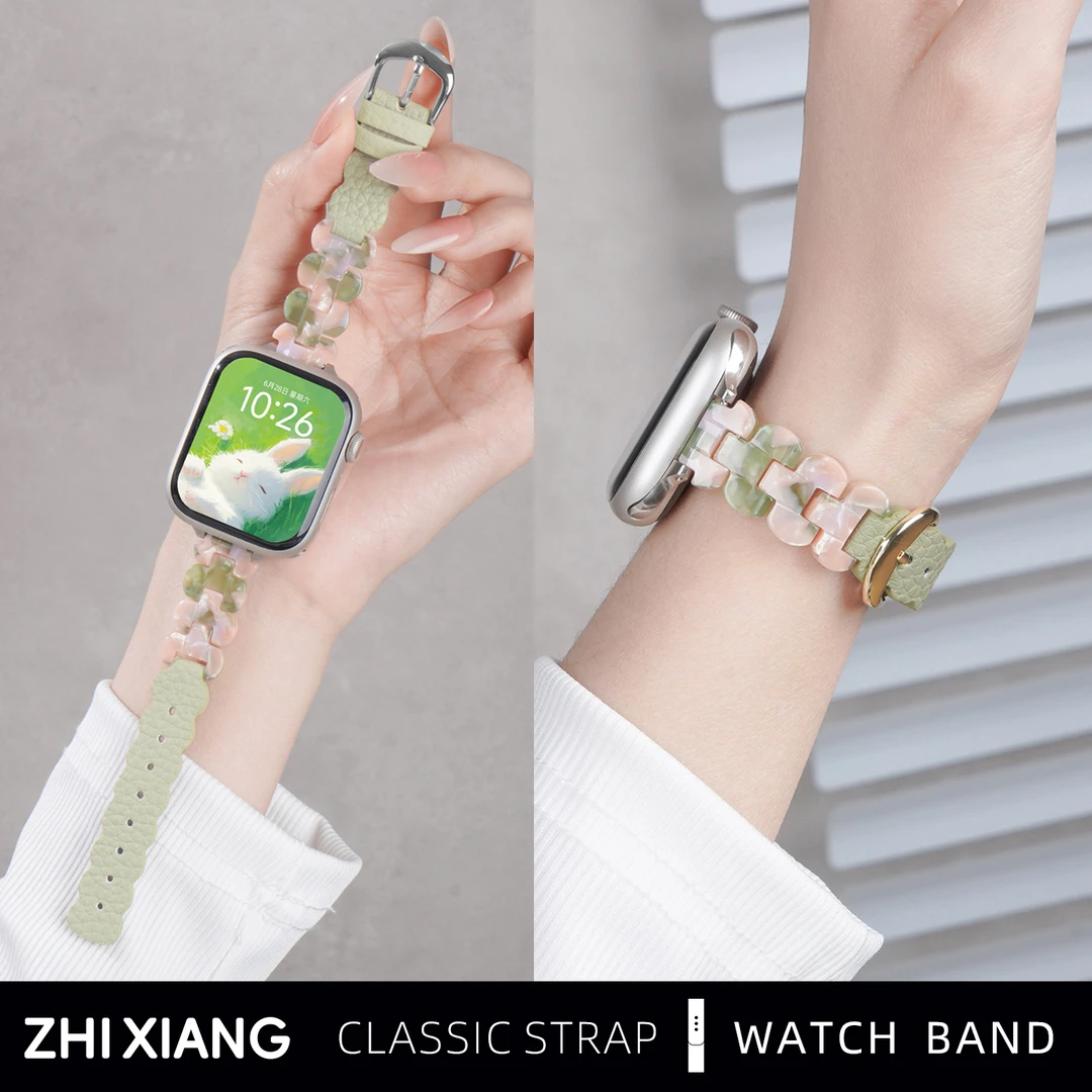 适用iWatch表带apple watch s11表带s10苹果手表9树脂SE 8/7配件6