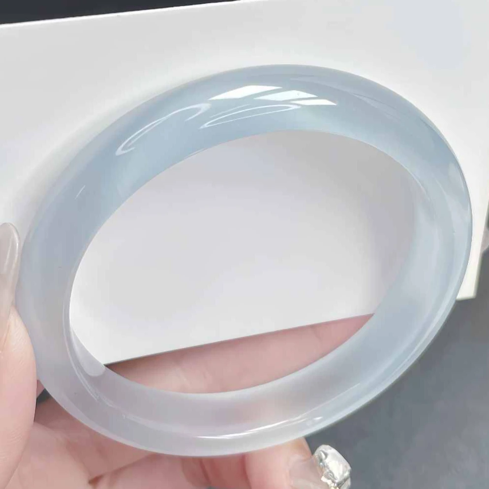 手镯 冰冰蓝手镯气质经典显白宽条 54圈口