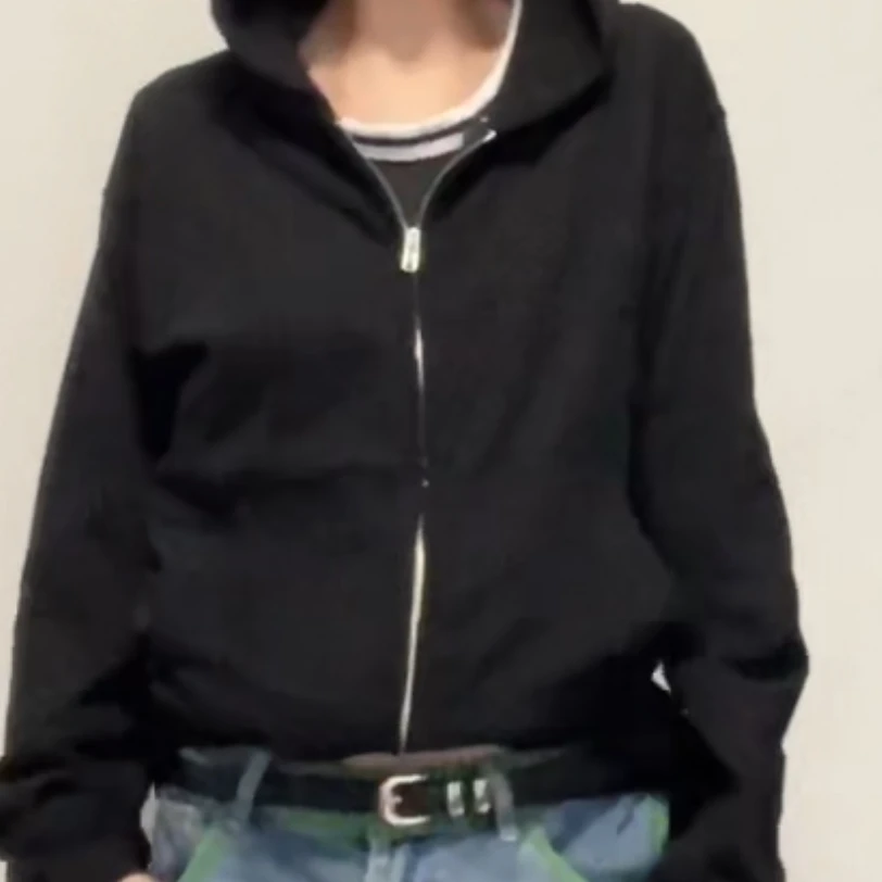 冬季开衫宽松连帽拉链卫衣