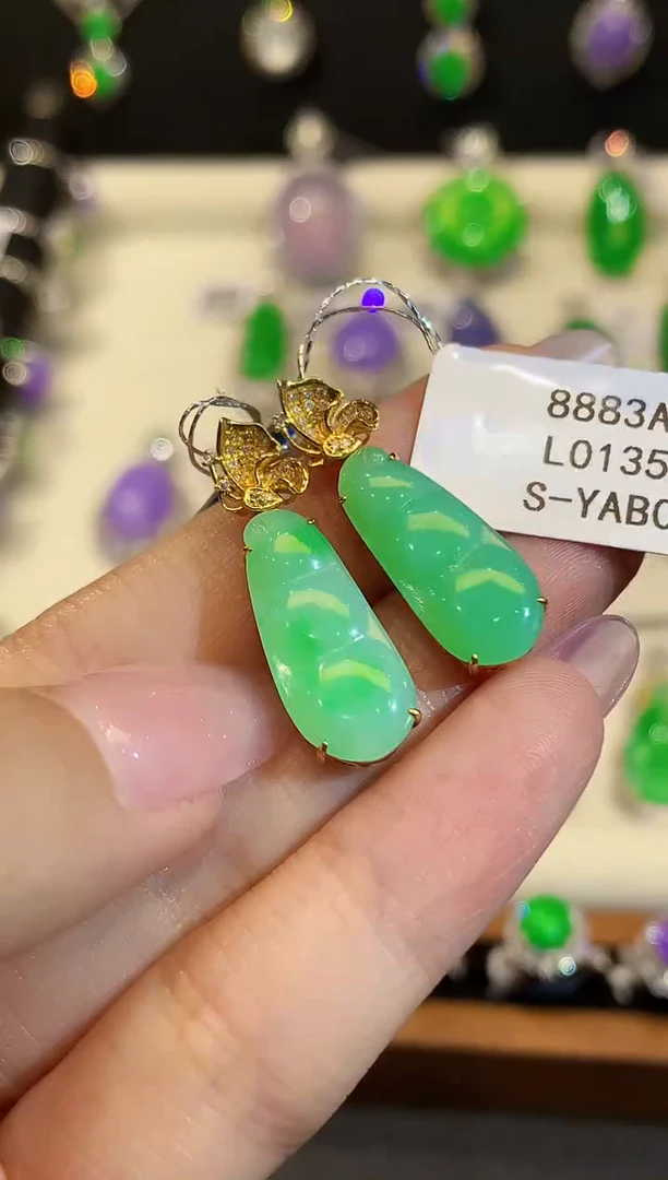 吊坠(不含链)18K金镶嵌翡翠L多样性发其一