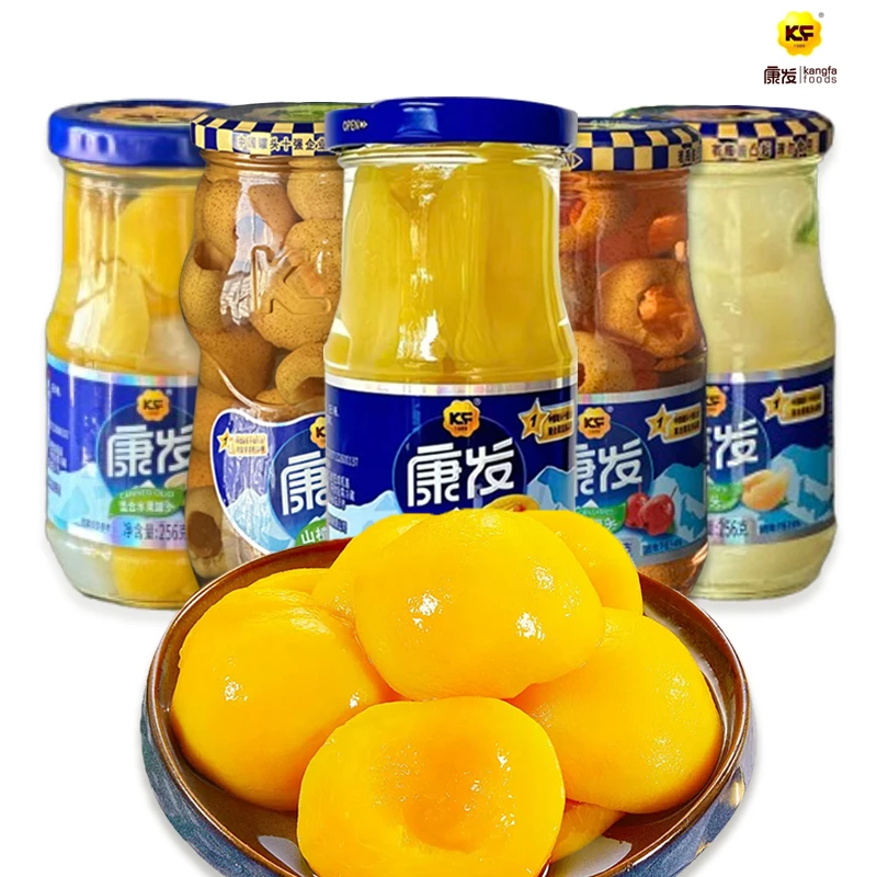 康发橘子口味256g*6瓶装水果罐头橘子瓶装水果罐头