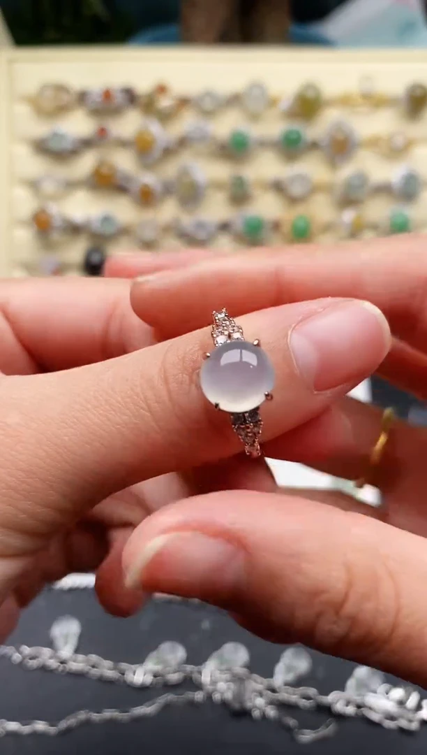 翡翠戒指银S925镶嵌3333333+10