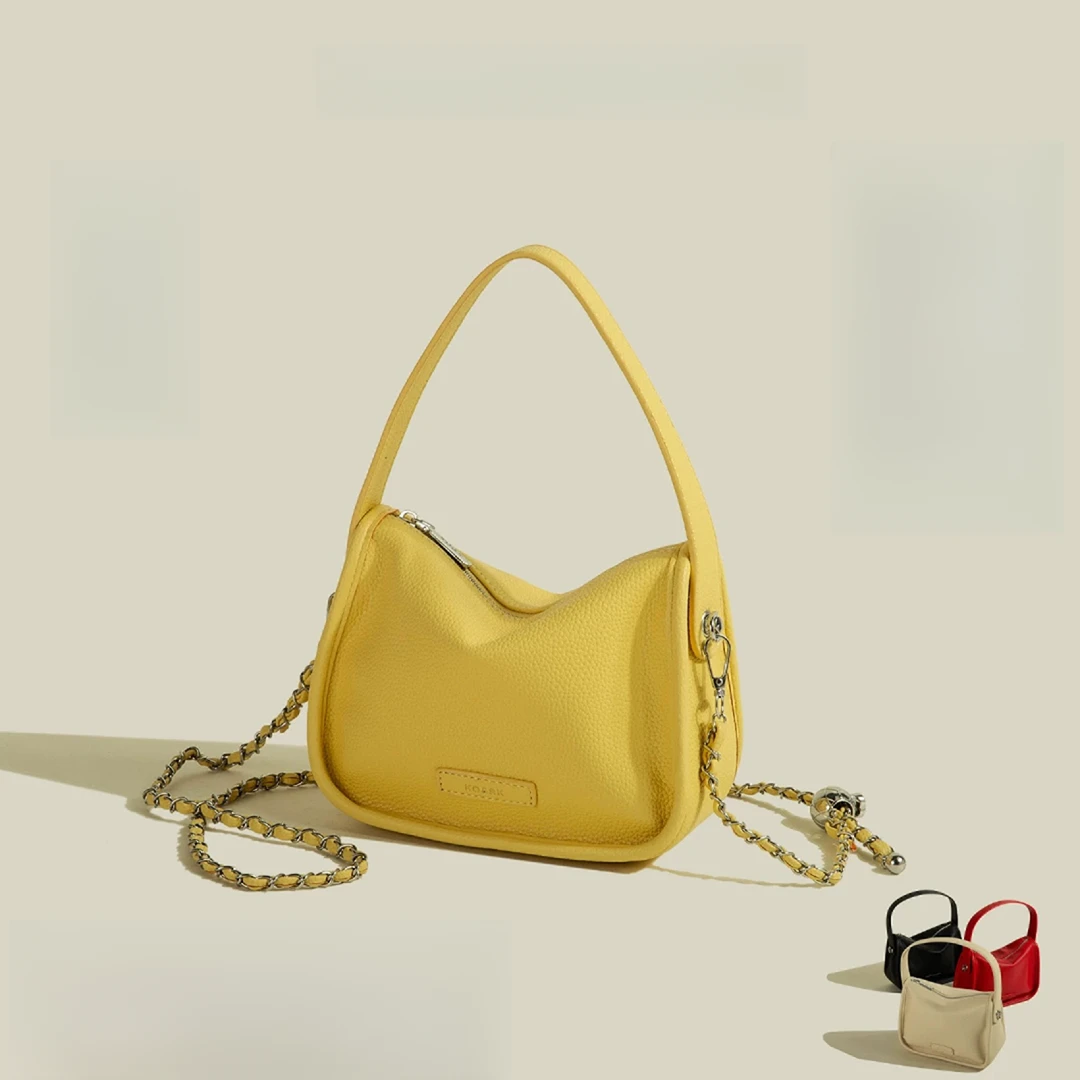 百搭通勤包包单肩包斜挎包时尚软皮包小众潮流包包轻便撞色休闲包