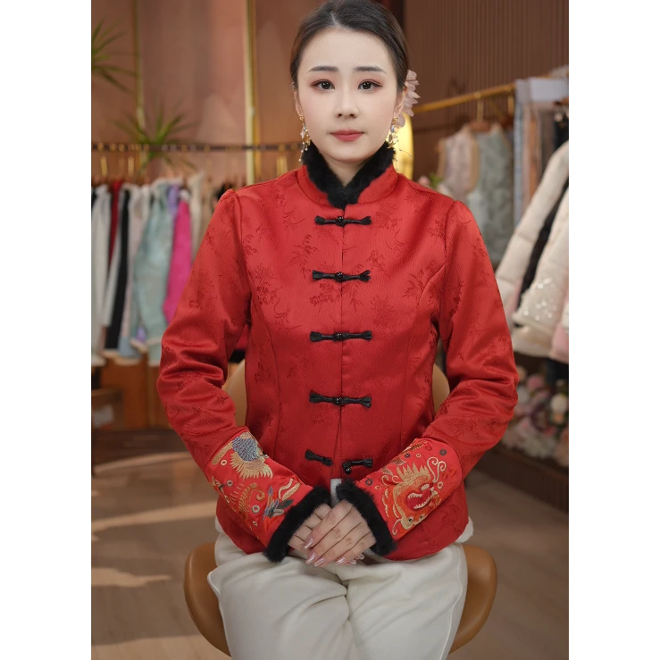 《 云龙-外套》新中式提花复古国风休闲百搭加绒外套