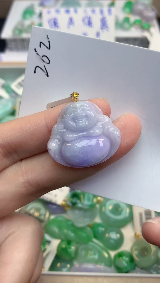 颈饰18K金镶嵌翡翠天然缅甸a货翡翠