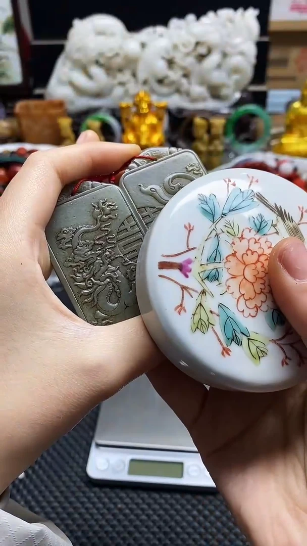 【闪购商品】瓷片瓷片瓷器 摆件1对