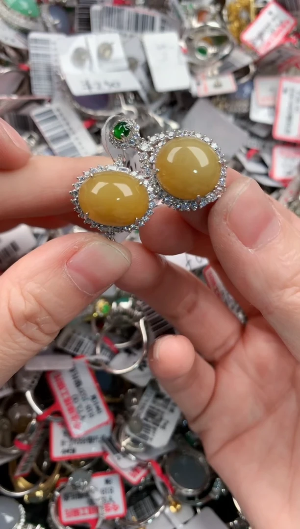 银S925镶嵌戒指翡翠555----1