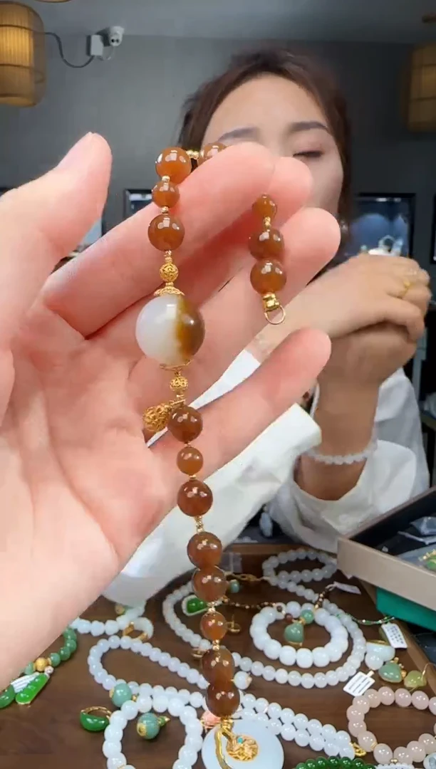 手链18K金镶嵌和田玉1