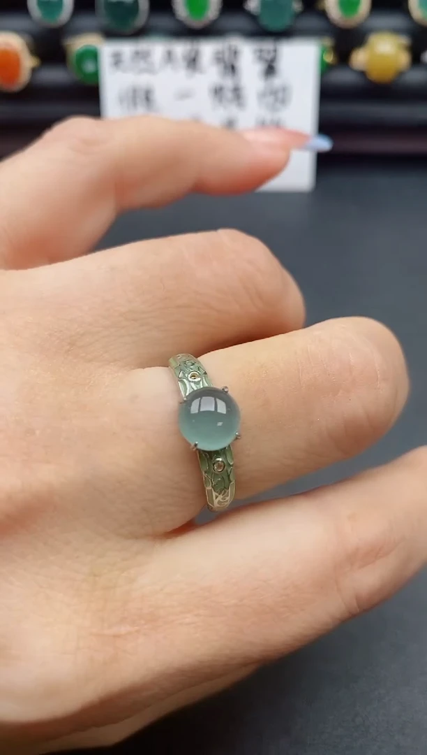 翡翠戒指银S925镶嵌321321