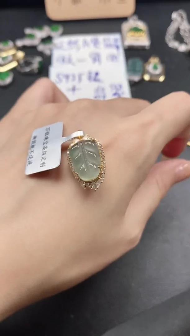 银S925镶嵌戒指翡翠51511