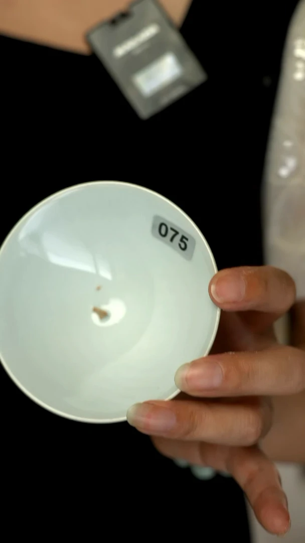 杯075号月白釉鸡心斗笠盏大瑕裸发无售后