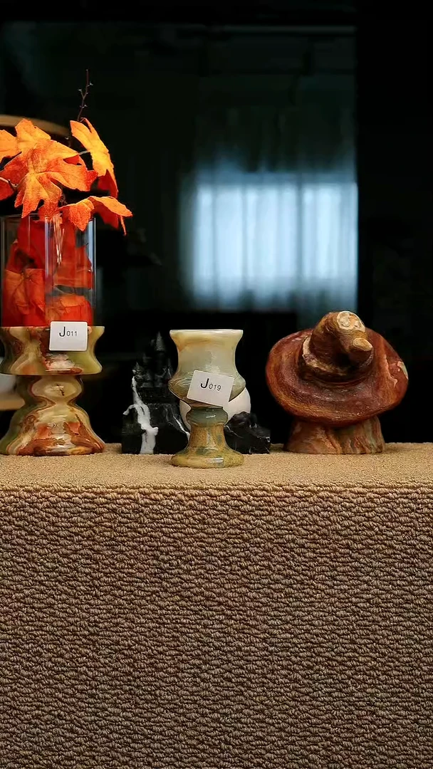 石材J019蓝玉烛台