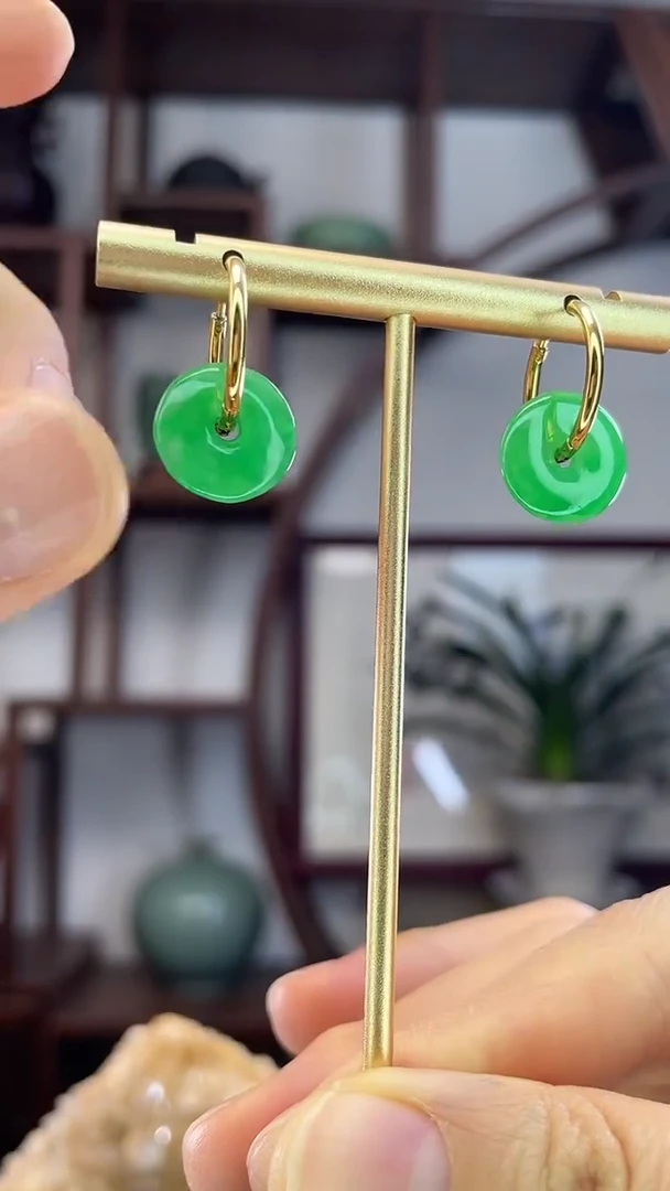 未镶嵌翡翠耳环Z3平安扣耳环