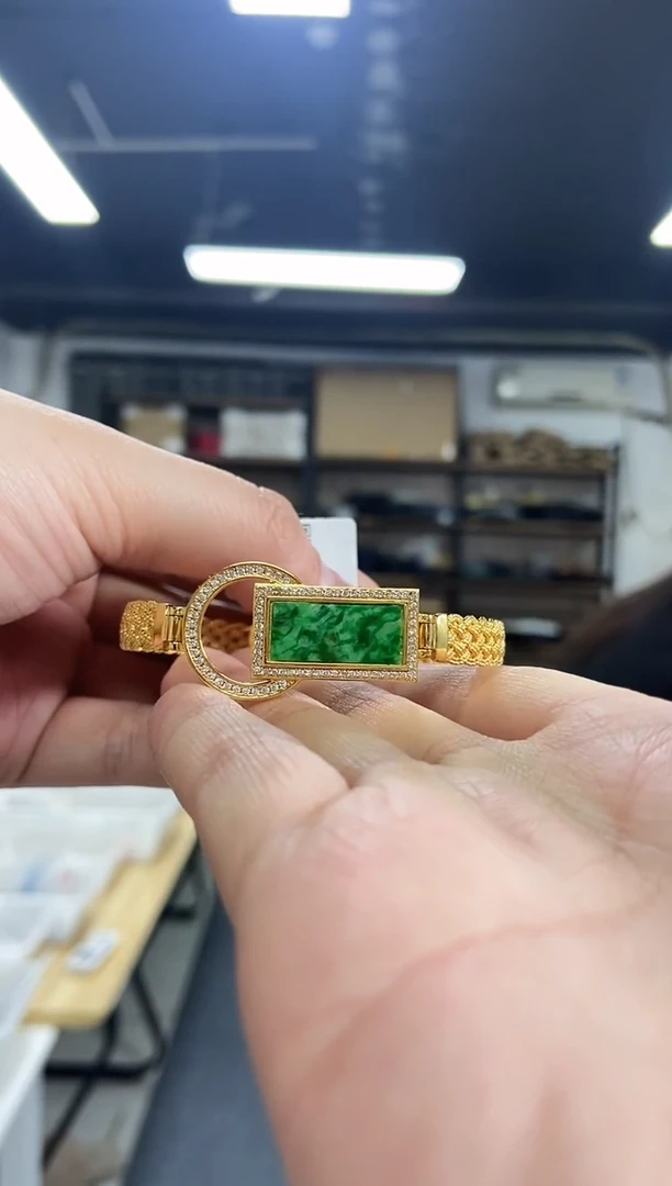 【闪购商品】翡翠手链银S925镶嵌多样性发其一颜色微差