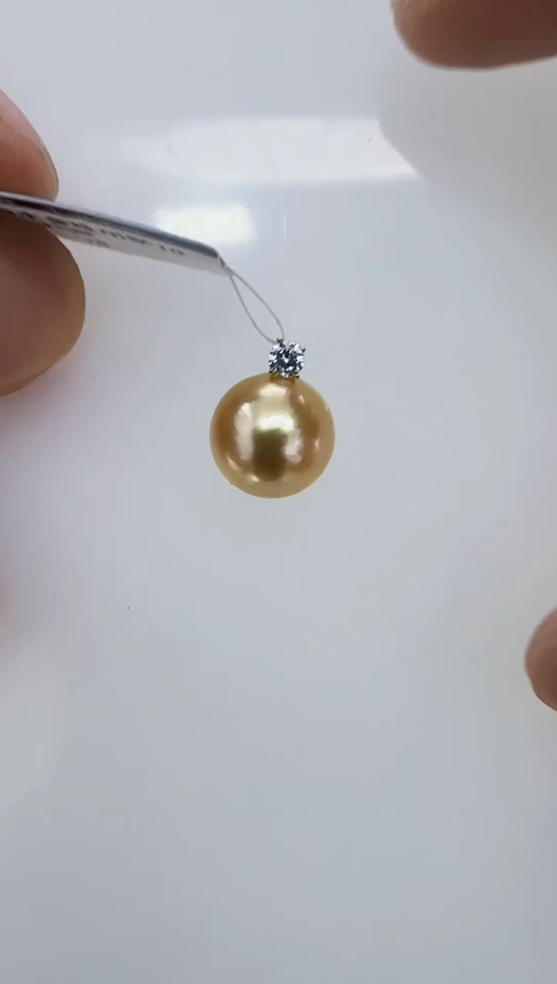 18K金镶嵌海水珍珠DA海水金珠吊坠 ss178