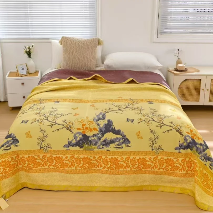 【蝴蝶青山】高端轻奢加厚多功能恒温四季盖毯--230*250