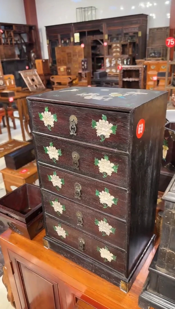 【闪购商品】木木艺邵氏紫檀花鸟五斗柜800.8888