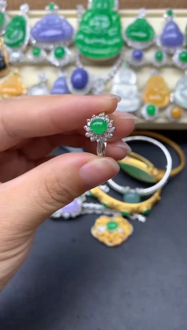 【闪购商品】翡翠戒指18K金镶嵌393-中国好珍宝