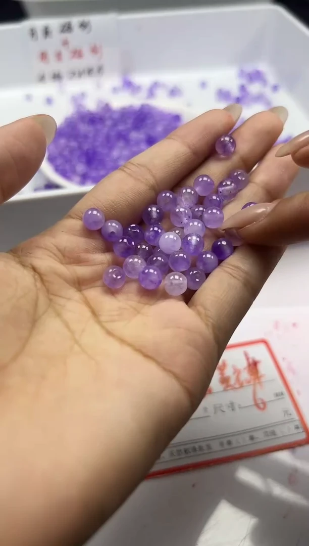 颈饰未镶嵌水晶w1838紫水晶6mm*50颗