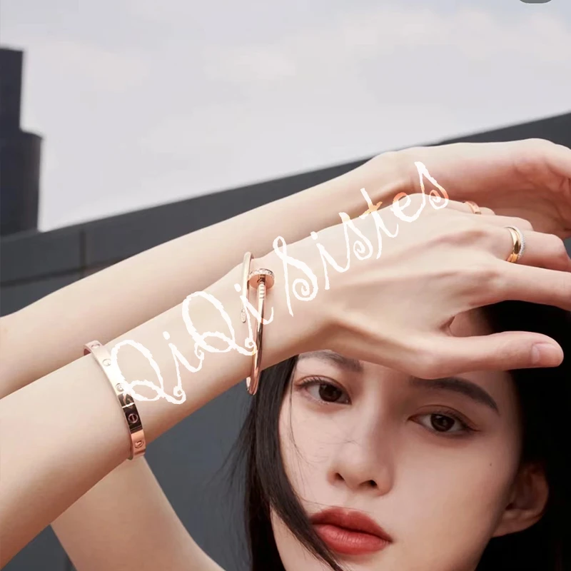 合金手镯 网红 时尚精致百搭手镯 轻奢文艺气质简约镶钻
