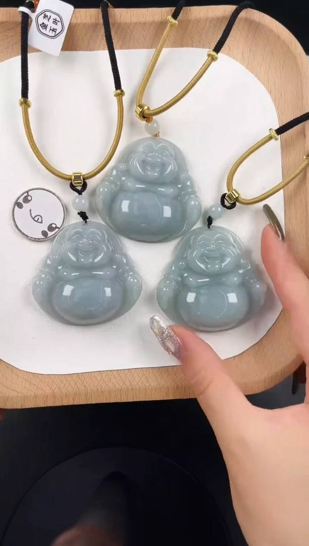 颈饰未镶嵌翡翠LH037翡翠油冰绿大佛+送同款绳子多样性发其一