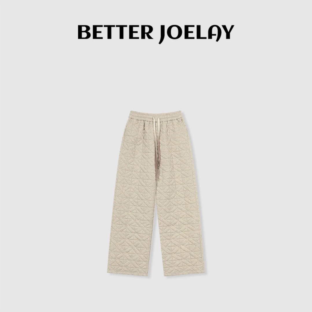 BETTER JOELAY-【玫瑰花裤】时尚休闲菱格裤宽松百搭显瘦WL9631