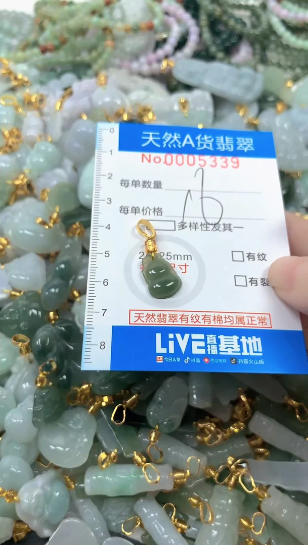 颈饰未镶嵌翡翠净货挂件-5339