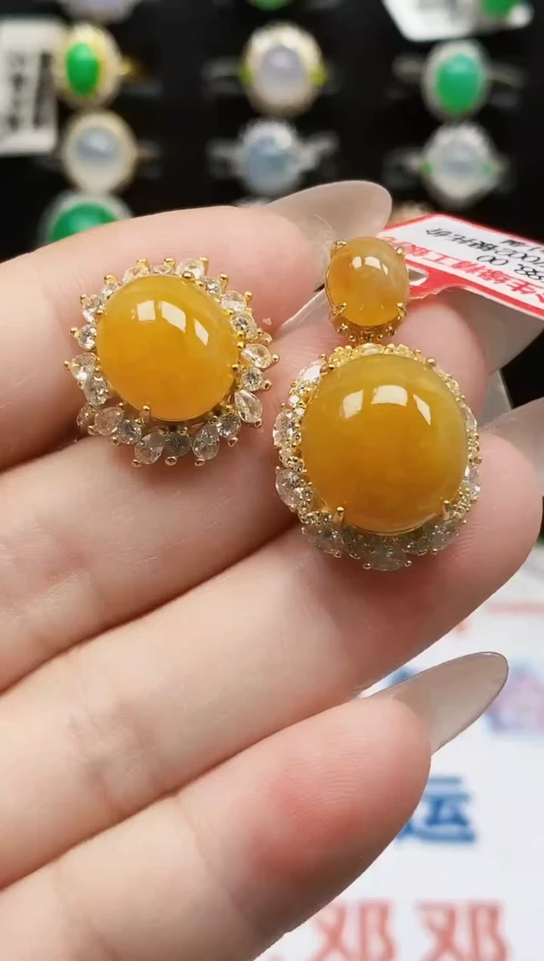 银S925镶嵌戒指翡翠0285