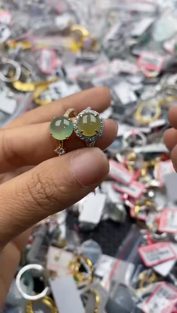 银S925镶嵌戒指翡翠3333----10