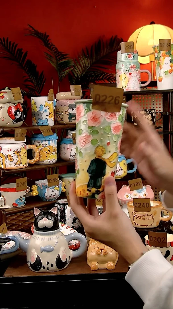 杯子瓷DIY景德镇陶瓷手工创意卡通风杯小王子可乐子