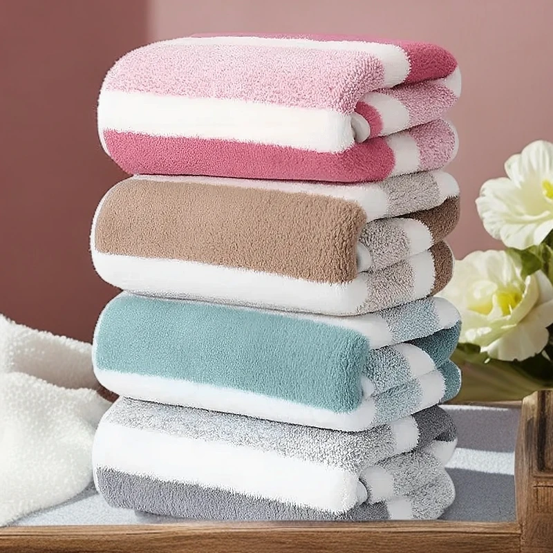 加大加厚男士吸水不掉毛珊瑚绒毛巾亲肤柔软家用洗脸巾洗澡专用