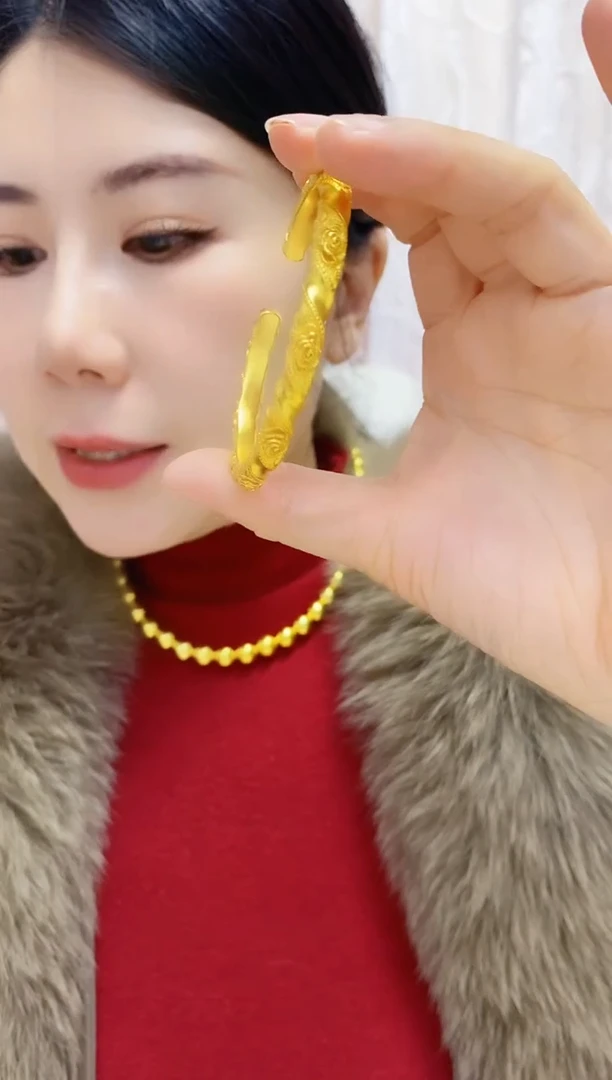 合金无068玫瑰花手镯