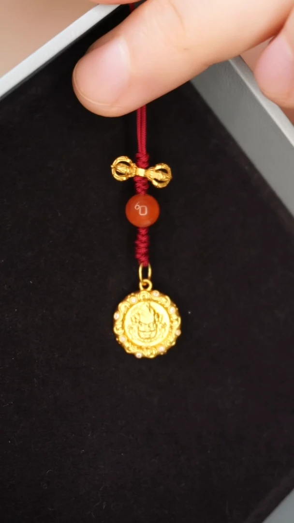 南红玛瑙银S925镀金镶嵌挂件迷悟南红挂件