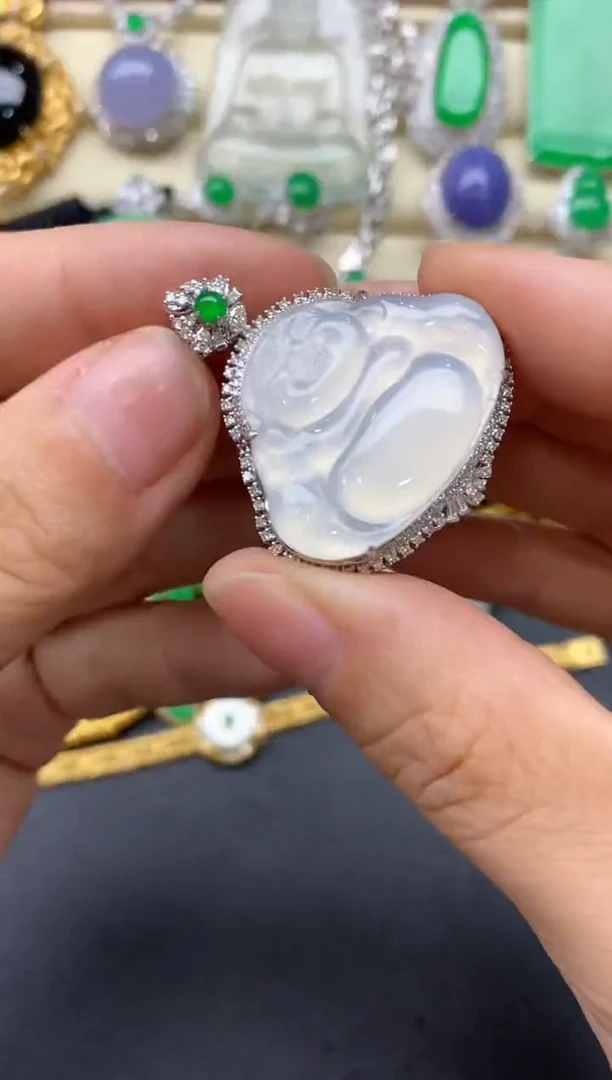 翡翠18K金镶嵌颈饰569-中国好珍宝1