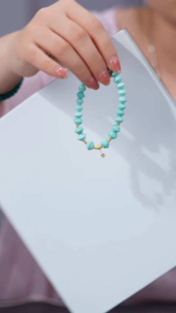 绿松石18K金镶嵌手链1