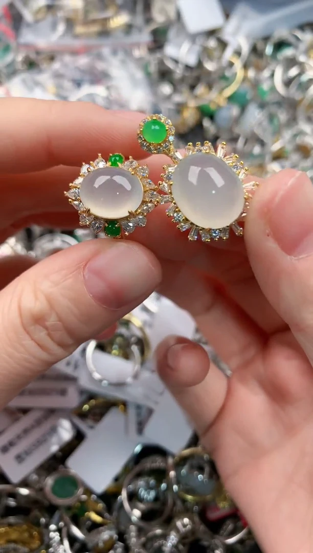 银S925镶嵌戒指翡翠222   9