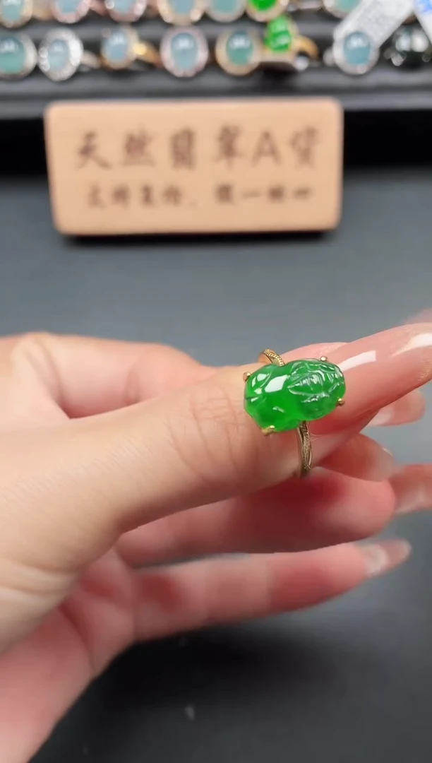 银S925镶嵌戒指翡翠11