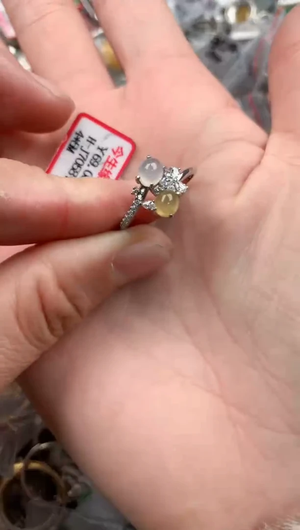 银S925镶嵌戒指翡翠888   6