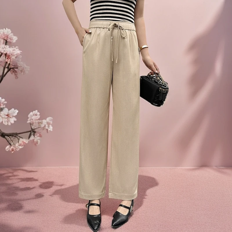 祥好服饰  夏季抽绳松紧腰直筒裤 239